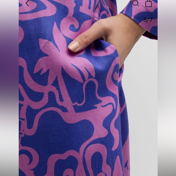 Mara Hoffman Aviva Dress | Thalasa Print Dyed Hemp Midi - Picture 6 of 14